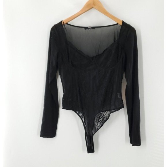 Blashe Tops - NWT Blashe Women's Black Lace‎ One piece Body Suit Size M